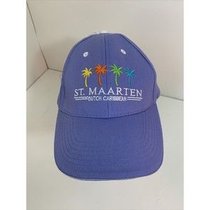 St Maarten St Martin Cariibbean Blue Adjustable Strap Back Baseball Cap